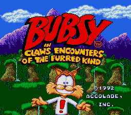 Bubsy in Claws Encounters of the Furred Kind Title Screen